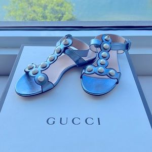 Brand New GUCCI  pearled sandals. Size 36 1/2